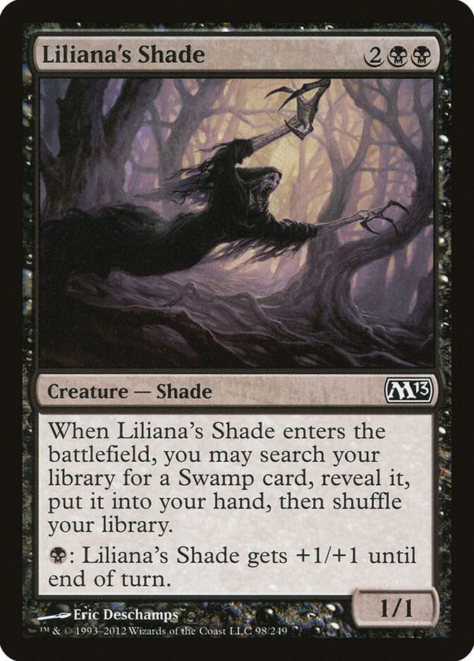 Liliana's Shade 98 card from Magic 2013 (M13)