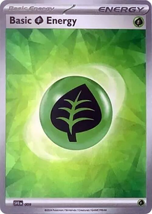 Basic Grass Energy (Cracked Ice Holo) 009 card from SV07: Stellar Crown