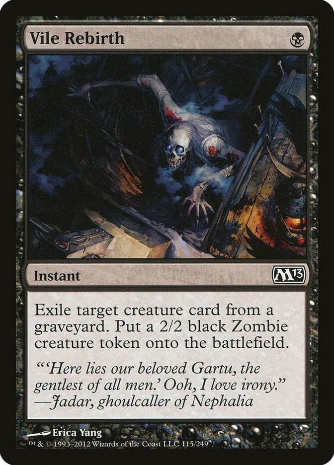 Vile Rebirth 115 card from Magic 2013 (M13)