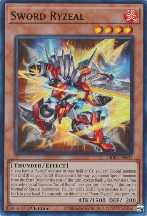 Sword Ryzeal CRBR-EN001 card from Crossover Breakers