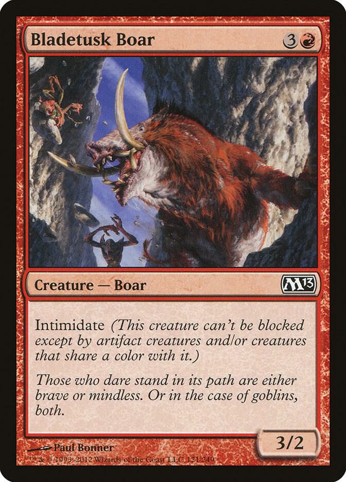 Bladetusk Boar 121 card from Magic 2013 (M13)