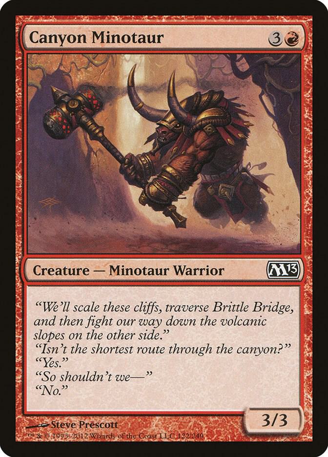 Canyon Minotaur 122 card from Magic 2013 (M13)