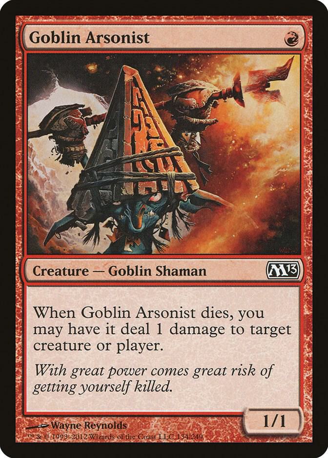 Goblin Arsonist 134 card from Magic 2013 (M13)