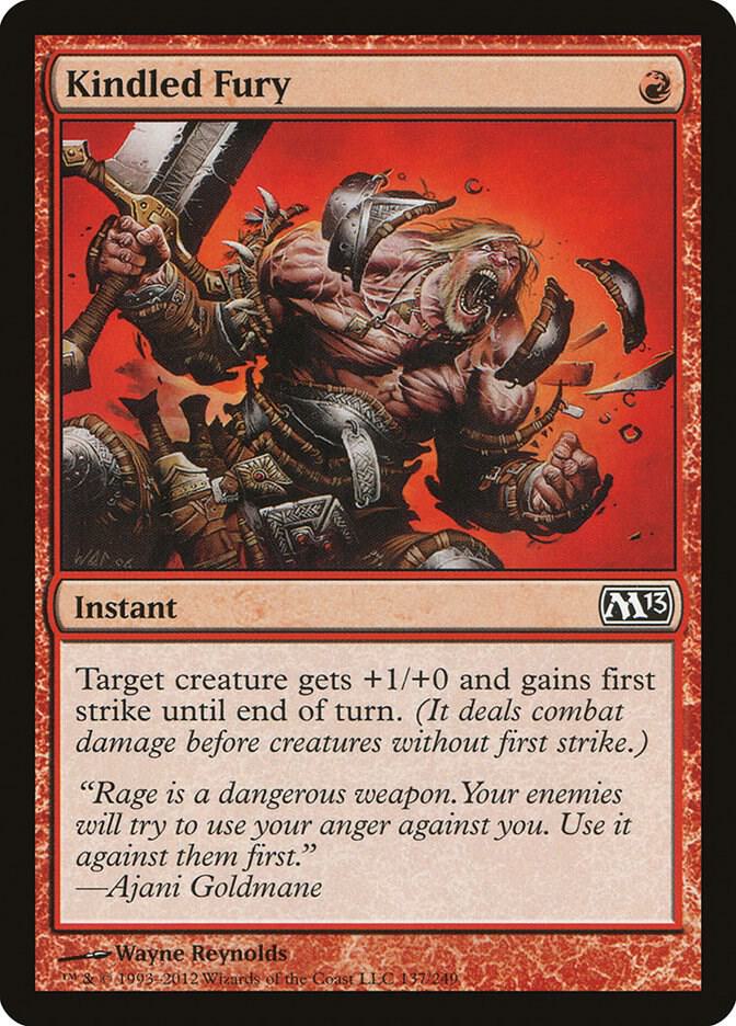 Kindled Fury 137 card from Magic 2013 (M13)