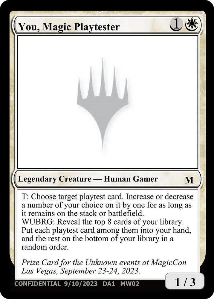 You, Magic Playtester card from Un-Known Event Playtest Cards
