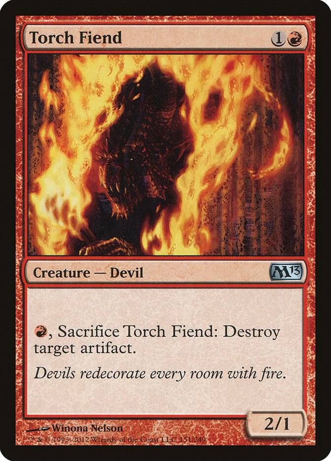 Torch Fiend 151 card from Magic 2013 (M13)