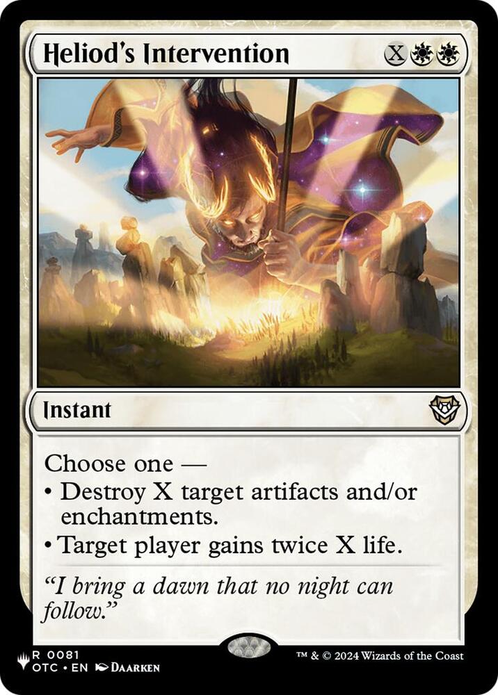Heliod's Intervention 0081 card from The List Reprints