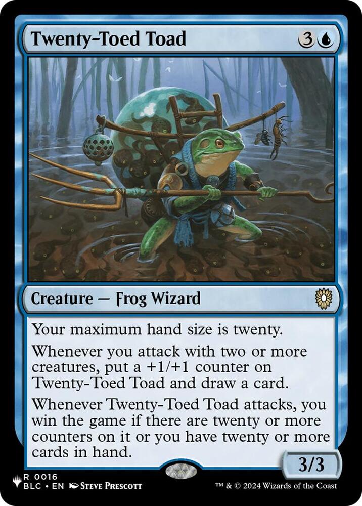 Twenty-Toed Toad 0016 card from The List Reprints