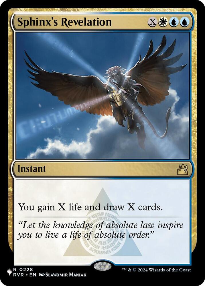 Sphinx's Revelation 0228 card from The List Reprints
