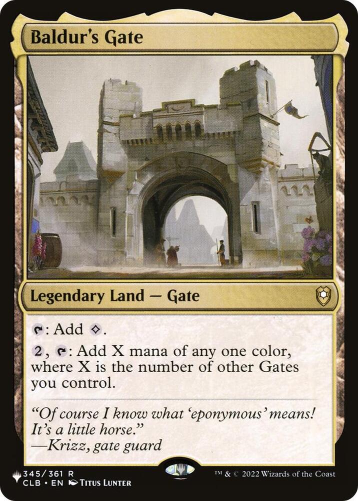 Baldur's Gate 345/361 card from The List Reprints