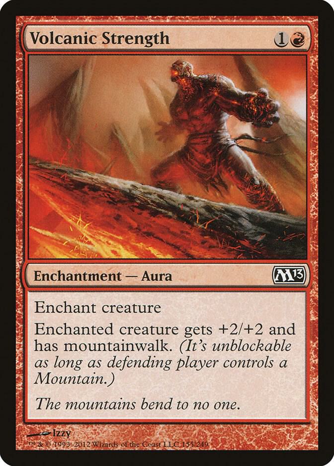 Volcanic Strength 155 card from Magic 2013 (M13)