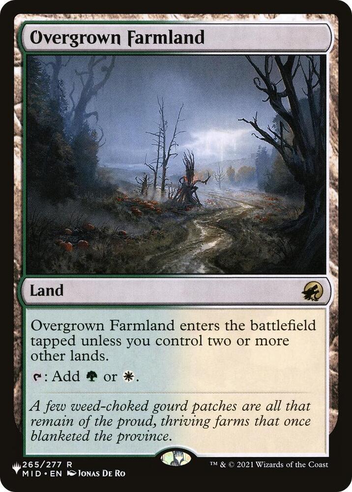 Overgrown Farmland 265/277 card from The List Reprints