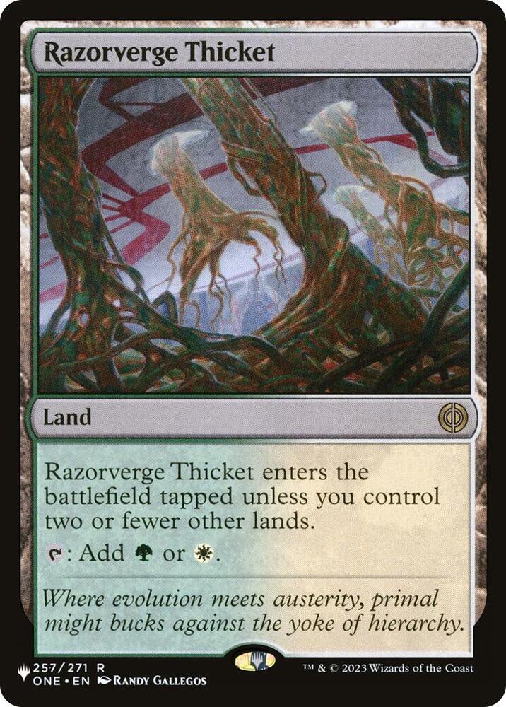 Razorverge Thicket 257/271 card from The List Reprints