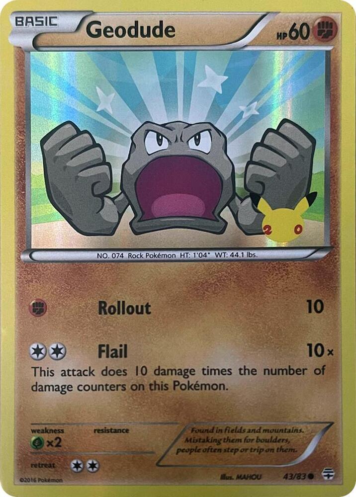 Geodude (Stamped) 043/083 card from Generations