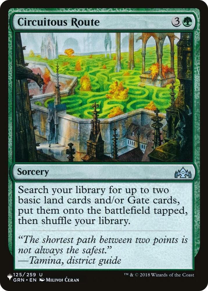 Circuitous Route 125/259 card from The List Reprints