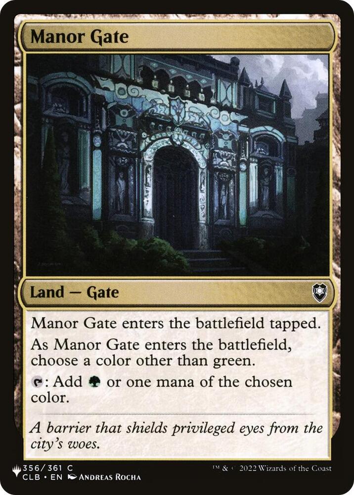 Manor Gate 356/361 card from The List Reprints