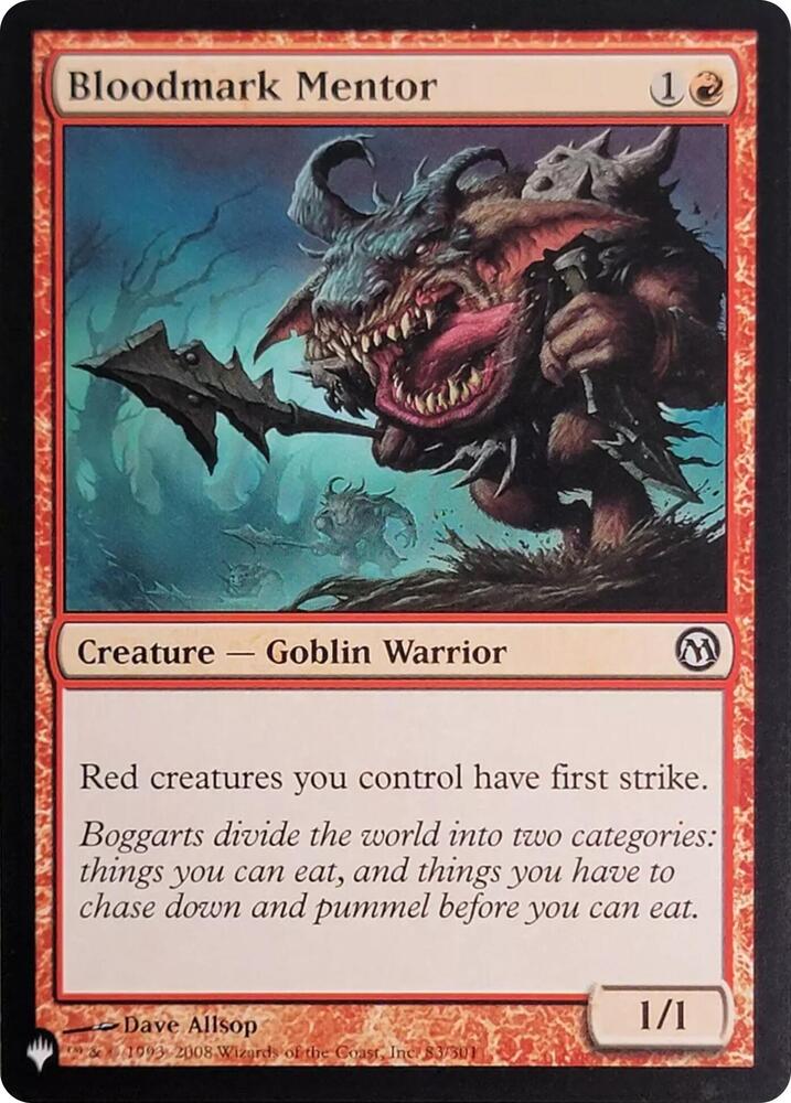 Bloodmark Mentor (83) 83/301 card from The List Reprints