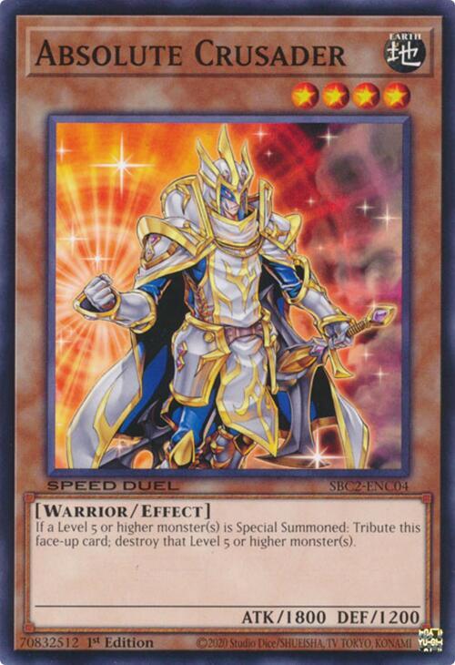 Absolute Crusader SBC2-ENC04 card from Speed Duel: Battle City Finals