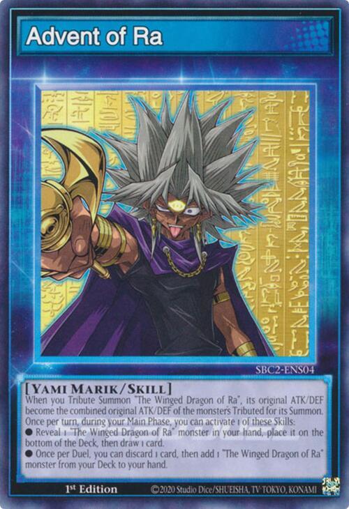 Advent of Ra SBC2-ENS04 card from Speed Duel: Battle City Finals
