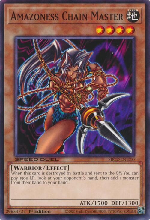 Amazoness Chain Master SBC2-ENH10 card from Speed Duel: Battle City Finals