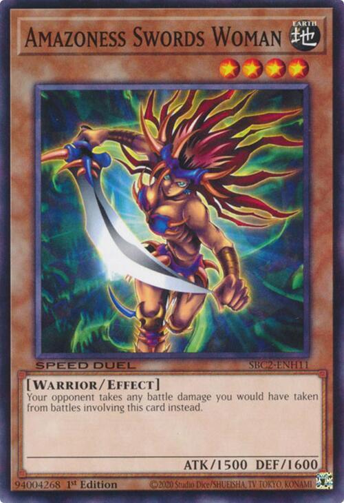 Amazoness Swords Woman SBC2-ENH11 card from Speed Duel: Battle City Finals