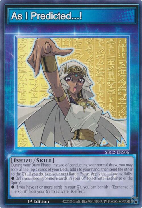 As I Predicted...! SBC2-ENS06 card from Speed Duel: Battle City Finals