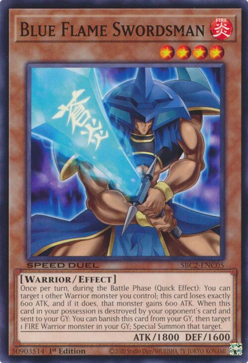 Blue Flame Swordsman SBC2-ENC05 card from Speed Duel: Battle City Finals