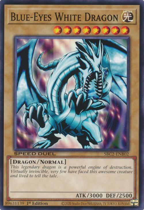 Blue-Eyes White Dragon SBC2-ENB02 card from Speed Duel: Battle City Finals