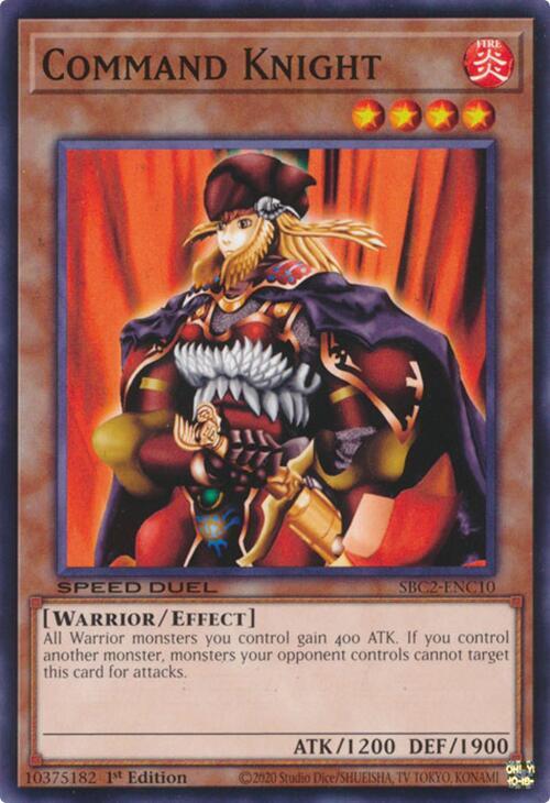 Command Knight SBC2-ENC10 card from Speed Duel: Battle City Finals