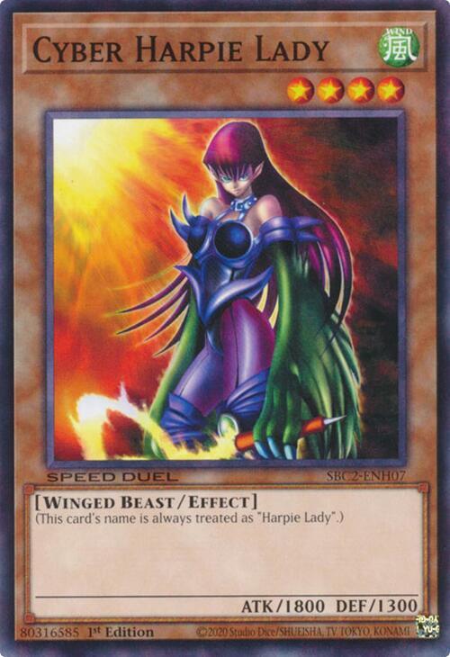 Cyber Harpie Lady SBC2-ENH07 card from Speed Duel: Battle City Finals