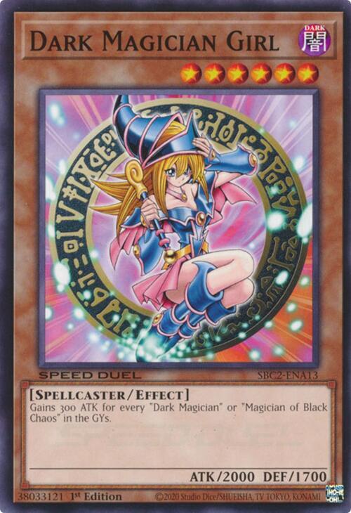 Dark Magician Girl SBC2-ENA13 card from Speed Duel: Battle City Finals