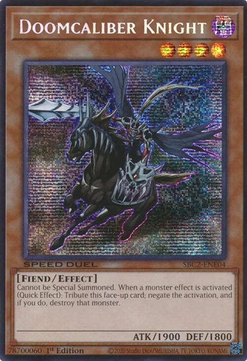 Doomcaliber Knight (PSR) SBC2-ENE04 card from Speed Duel: Battle City Finals