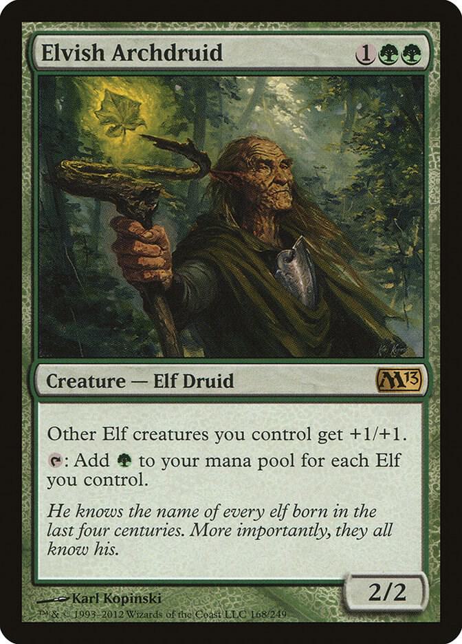 Elvish Archdruid 168 card from Magic 2013 (M13)