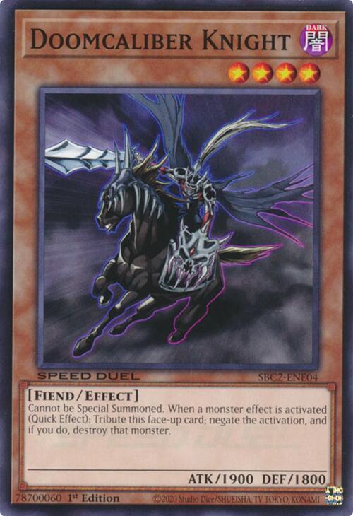 Doomcaliber Knight SBC2-ENE04 card from Speed Duel: Battle City Finals