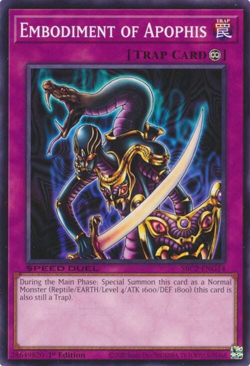 Embodiment of Apophis SBC2-ENG14 card from Speed Duel: Battle City Finals