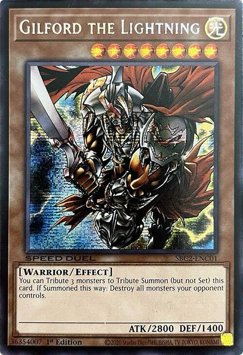 Gilford the Lightning (PSR) SBC2-ENC01 card from Speed Duel: Battle City Finals