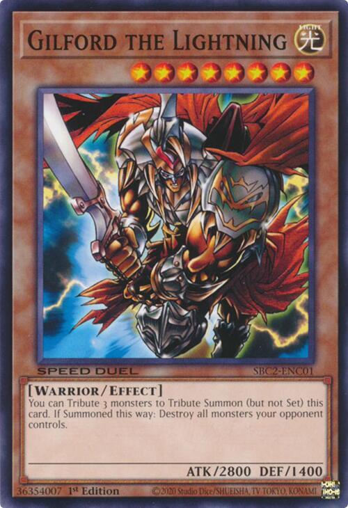 Gilford the Lightning SBC2-ENC01 card from Speed Duel: Battle City Finals