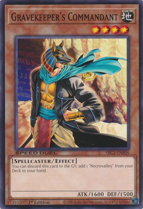 Gravekeeper's Commandant SBC2-ENF09 card from Speed Duel: Battle City Finals