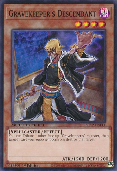 Gravekeeper's Descendant SBC2-ENF11 card from Speed Duel: Battle City Finals