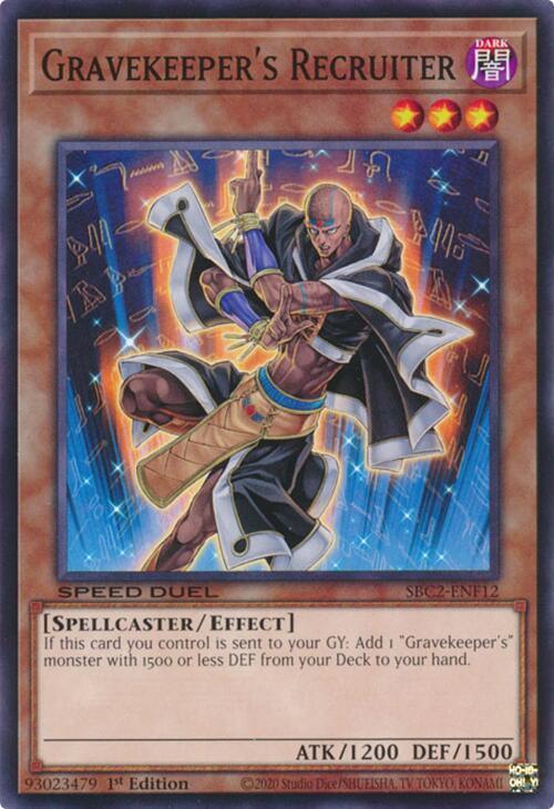 Gravekeeper's Recruiter SBC2-ENF12 card from Speed Duel: Battle City Finals