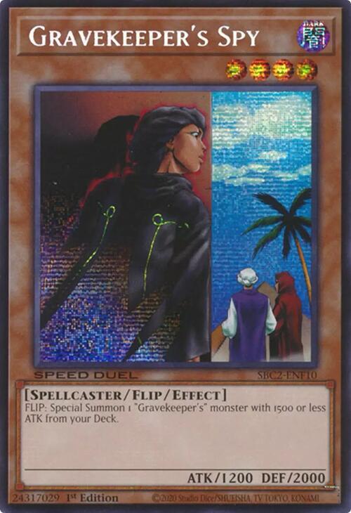 Gravekeeper's Spy (PSR) SBC2-ENF10 card from Speed Duel: Battle City Finals