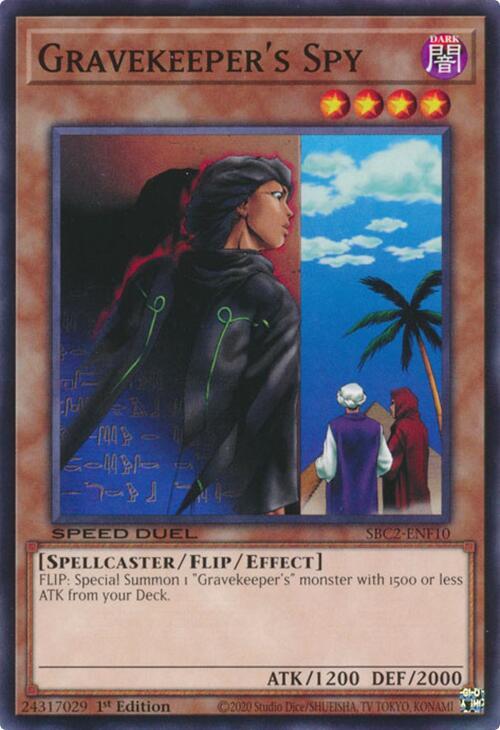 Gravekeeper's Spy SBC2-ENF10 card from Speed Duel: Battle City Finals