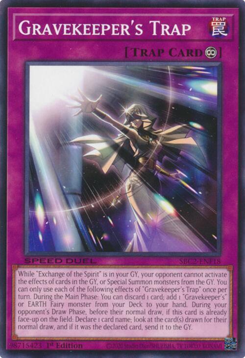 Gravekeeper's Trap SBC2-ENF18 card from Speed Duel: Battle City Finals