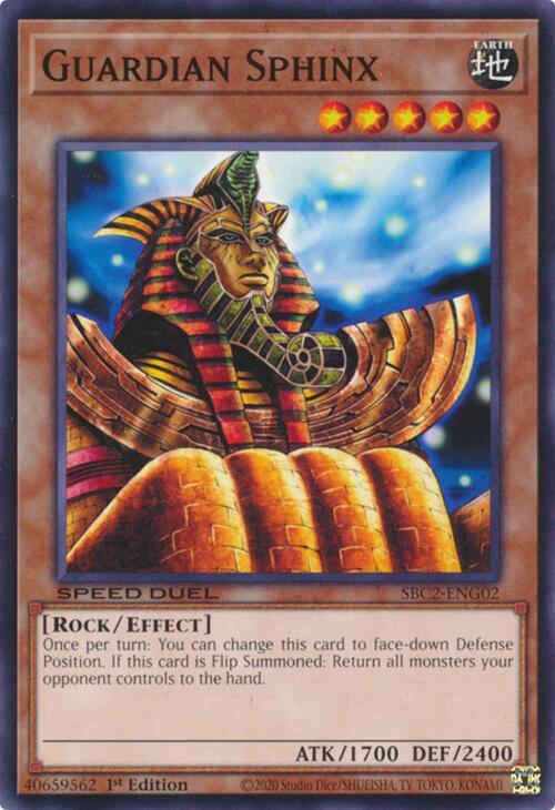 Guardian Sphinx SBC2-ENG02 card from Speed Duel: Battle City Finals