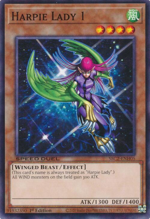 Harpie Lady 1 SBC2-ENH05 card from Speed Duel: Battle City Finals
