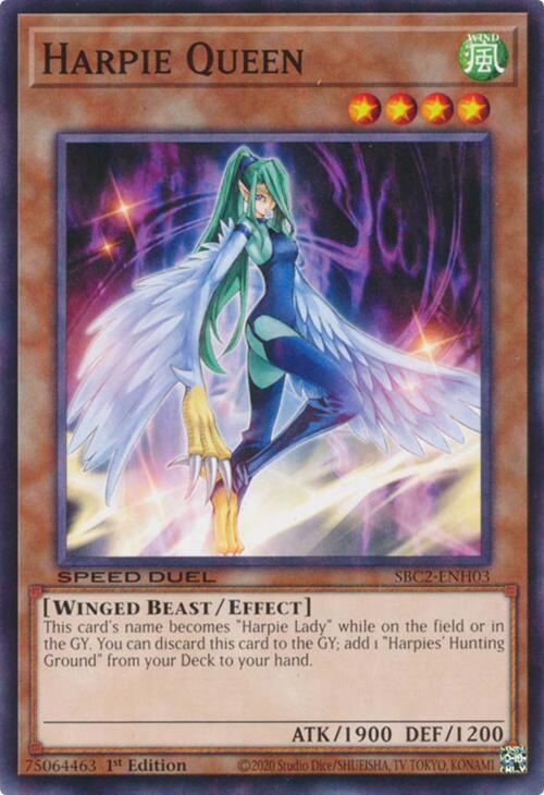 Harpie Queen SBC2-ENH03 card from Speed Duel: Battle City Finals