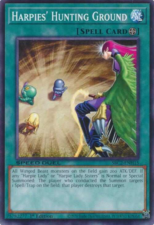 Harpies' Hunting Ground SBC2-ENH15 card from Speed Duel: Battle City Finals