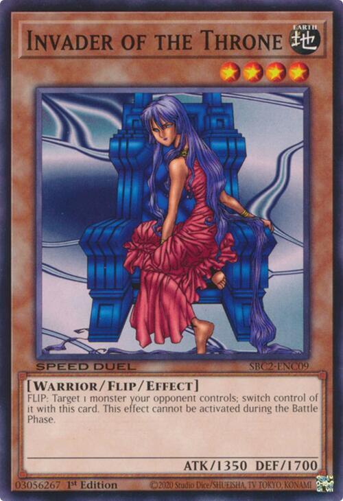 Invader of the Throne SBC2-ENC09 card from Speed Duel: Battle City Finals