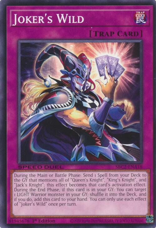 Joker's Wild SBC2-ENA18 card from Speed Duel: Battle City Finals