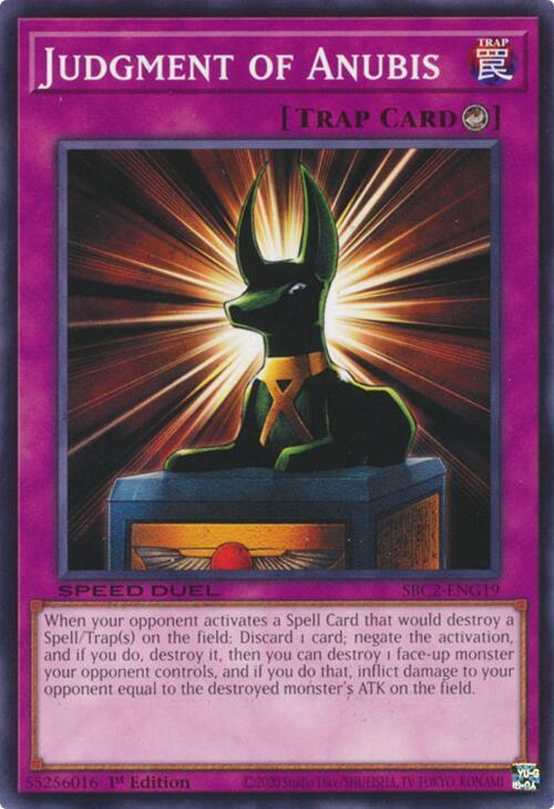 Judgment of Anubis SBC2-ENG19 card from Speed Duel: Battle City Finals
